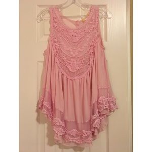 Pink Lace Altar’d State Babydoll Style Top